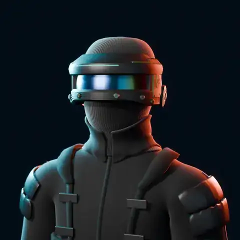 The Spy: a black stealth suit and balaclava under a visored helmet